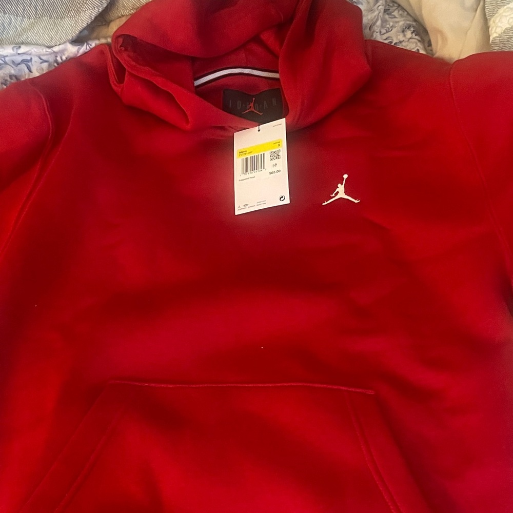 Jordan Red Hoodie with White Logo